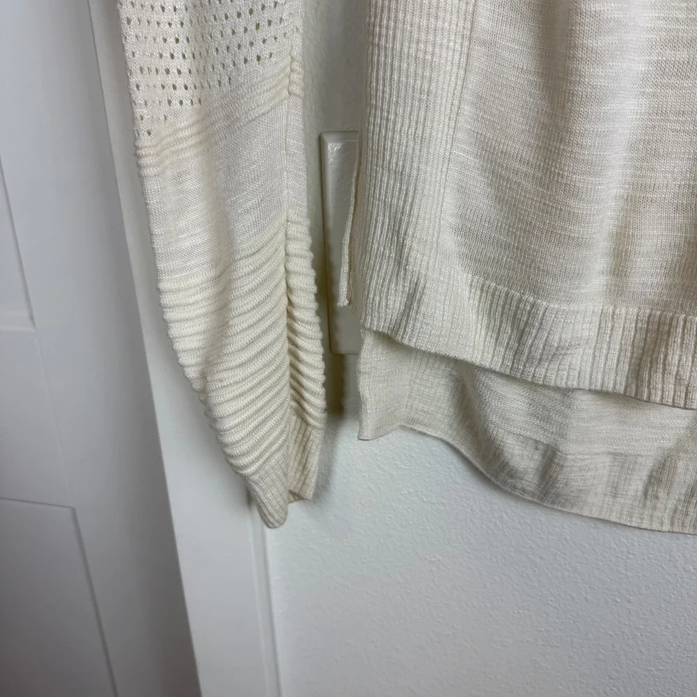 Milly Cream Ribbed Crewneck Sweater - Picture 6 of 11